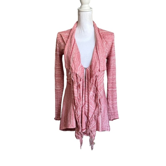 Free People Take a Bow Fringe cardigan Size S/P - Picture 4 of 16
